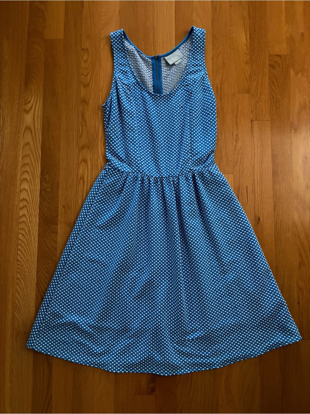 maeve blue and white polka dot sundress